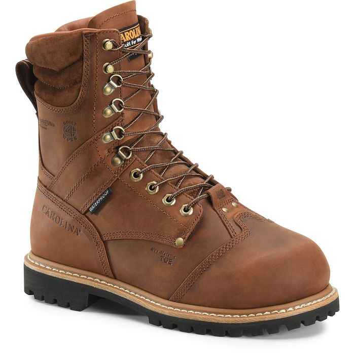 Carolina Men's Metpro Crazy Hardrock 8" Composite Toe Waterproof Work Boot -Brown- CA7921 8 / Wide / Brown - Overlook Boots