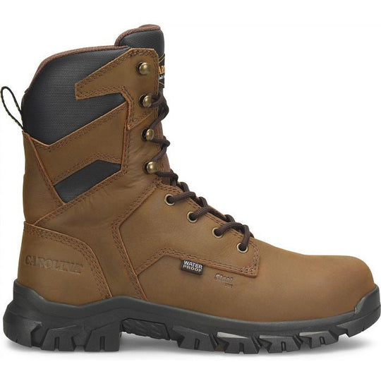 Carolina Men's Gruntz 8" Steel Toe Waterproof Slip Resistant Work Boot -Brown- CA3597 - Overlook Boots