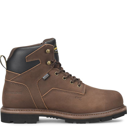 Carolina Men's Gruntz 6" Steel Toe Waterproof Steel Toe Work Boot - Brown - CA3598 - Overlook Boots