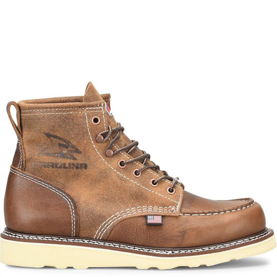 Carolina Men's Roughout Amp 6" Soft Toe USA Made Work Boot - Dark Brown - CA7068 - Overlook Boots