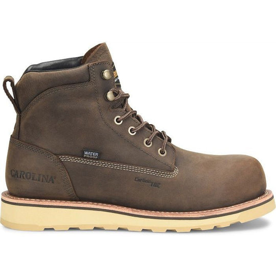 Carolina Men's Staple Gun 6" Carbon Composite Toe Waterproof Work Boot -Brown- CA7572 - Overlook Boots