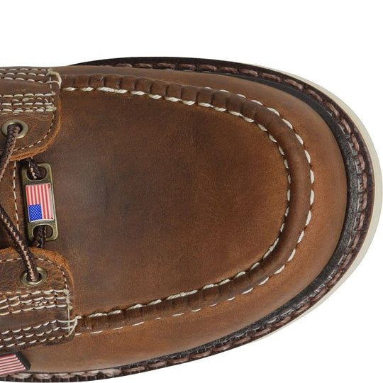 Carolina Men's Domestic 8" Soft Toe Moc Toe Wedge Work Boot - Brown - CA8012 - Overlook Boots