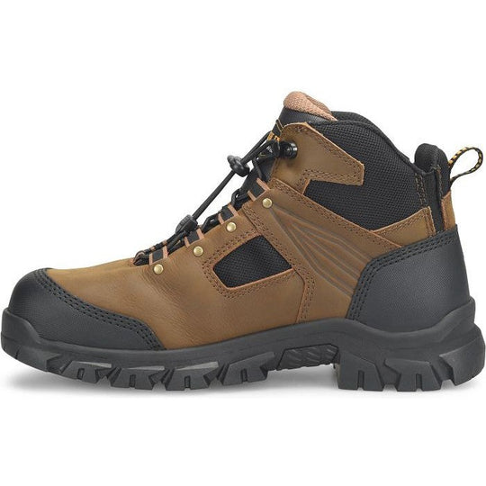 Carolina Men's Gruntz 5" EZ ON Steel Toe Waterproof Hiker Work Boot -Brown- CA3596 - Overlook Boots