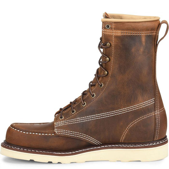 Carolina Men's Domestic 8" Soft Toe Moc Toe Wedge Work Boot - Brown - CA8012 - Overlook Boots