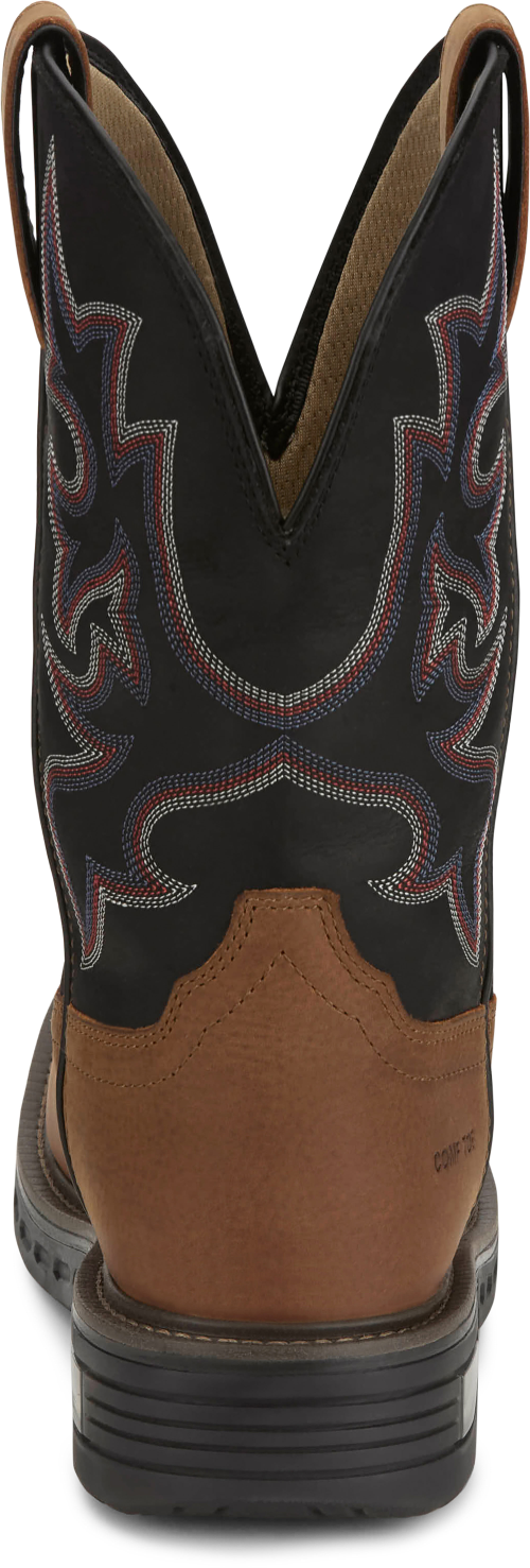 Justin Men's Rigman 11" Waterproof Composite Toe Work Boot - Black - CR4018 - Overlook Boots