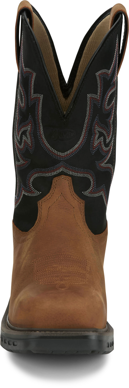 Justin Men's Rigman 11" Waterproof Composite Toe Work Boot - Black - CR4018 - Overlook Boots
