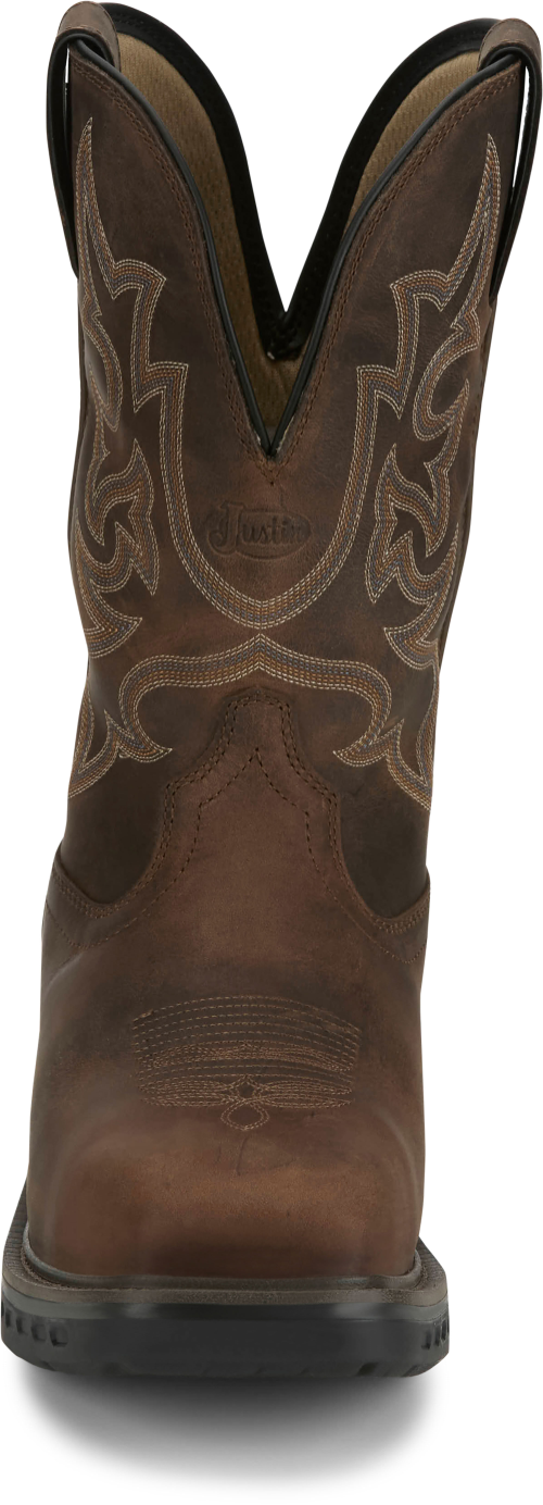 Justin Men's Rigman 11" Waterproof Composite Toe Work Boot - Brown - CR4019 - Overlook Boots