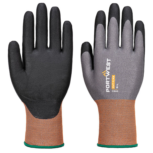Portwest CT Cut C21 Nitrile Glove A3 - Gray/Black - 12 Pack - CT21 X-Small / Grey - Overlook Boots