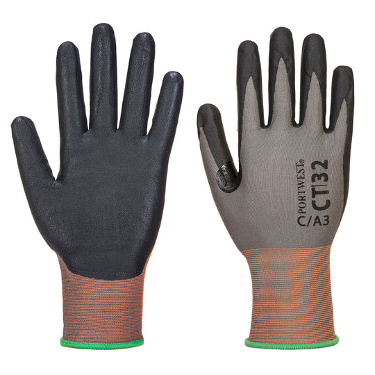 Portwest CT Cut C18 Nitrile Glove A3 - Gray/Black - 12 Pack - CT32 X-Small / Grey - Overlook Boots