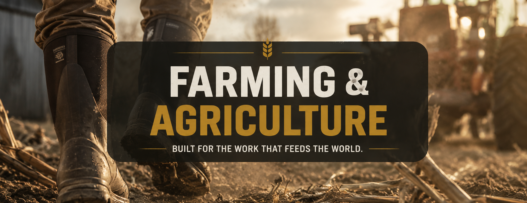 Farm work boots for agricultural jobs.