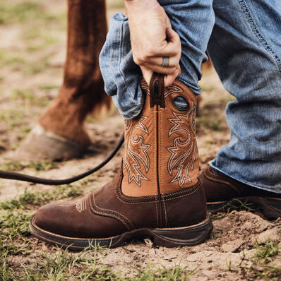 Durango Men's Rebel 11" Soft Toe Saddle Up Western Classic Boot- Brown- DB4442  - Overlook Boots