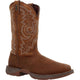 Durango Men's Rebel 12"  Soft Toe Pull On Western Classic Boot- Brown- DB4443  - Overlook Boots