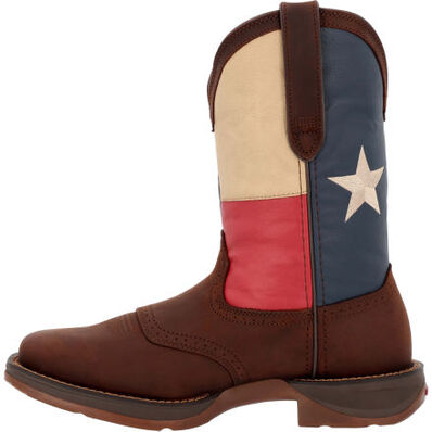 Durango Men's Rebel Texas Flag Soft Toe Western Classic Boot- Dark Brown- DB4446  - Overlook Boots