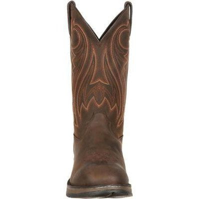 Durango Men's Rebel 12" Soft Toe Round Toe Pull-On Western Boot - Chocolate - DB5464 - Overlook Boots