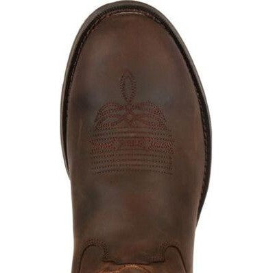 Durango Men's Rebel 12" Soft Toe Round Toe Pull-On Western Boot - Chocolate - DB5464 - Overlook Boots