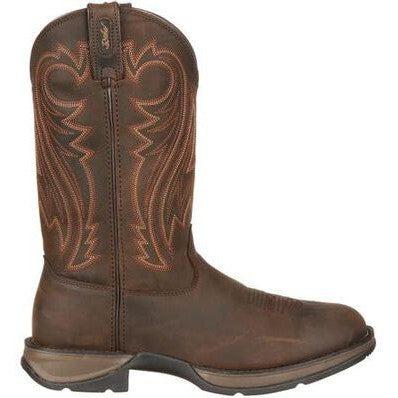 Durango Men's Rebel 12" Soft Toe Round Toe Pull-On Western Boot - Chocolate - DB5464 - Overlook Boots