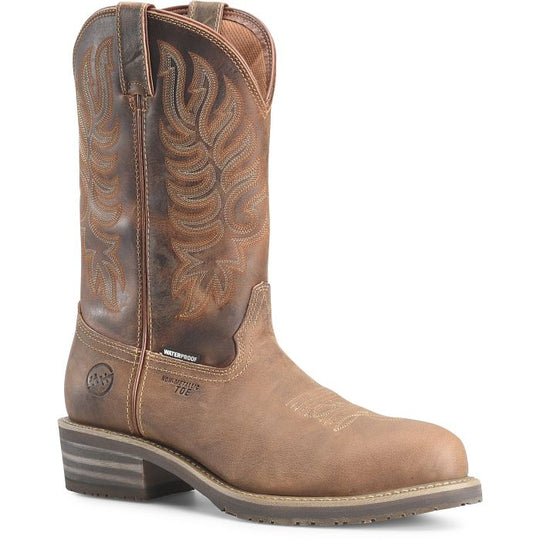 Double H Men's Garza 12" Composite Toe Waterproof Western Work Boot - Brown - DH4159 7.5 / Medium / Brown - Overlook Boots