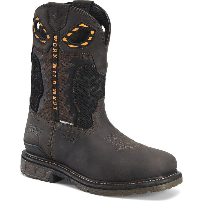 Phantom Rider Men's Crucible 11" Square Toe Waterproof Western Work Boot - Brown - PH5020 7.5 / Medium / Brown - Overlook Boots