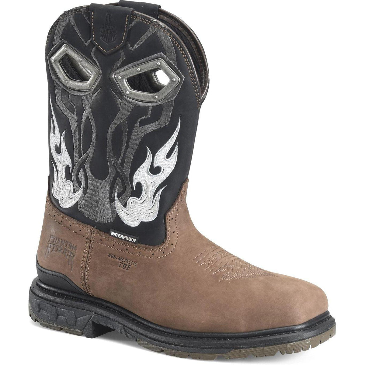 Phantom Rider Men's Fume 11" Comp Toe Waterproof Western Work Boot- Black- PH5054 7.5 / Medium / Black - Overlook Boots