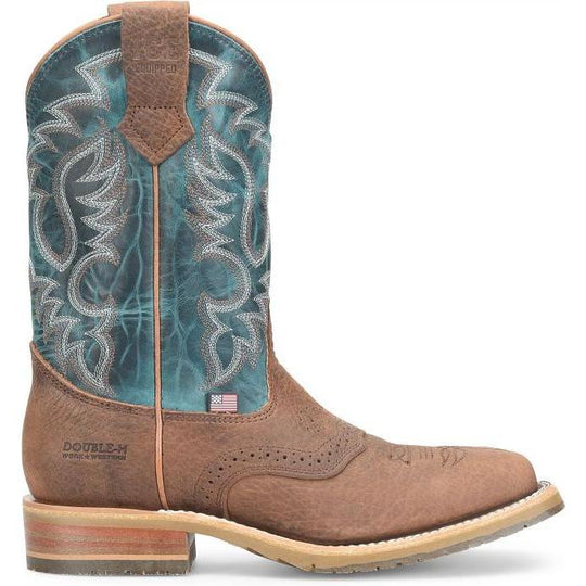 Double H Men's Hudson 11" Square Toe Western Work Boot- Brown- DH4672 - Overlook Boots