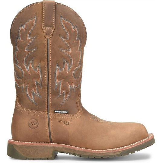 Double H Men's Roper 12" Wide Square Toe Composite Toe Western Work Boot -Brown- DH6141 7.5 / Medium / Brown - Overlook Boots