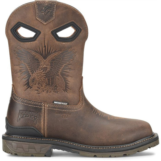 Phantom Rider Men's Dustie 11" Comp Toe WP Roper Western Work Boot - Brown - PH5030 - Overlook Boots