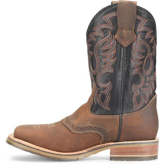 Double H Men's Crockett 11" Square Toe Western Work Boot- Brown- DH4673 - Overlook Boots