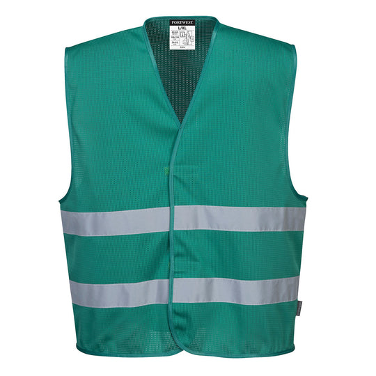 Portwest Iona Enhanced Mesh Vest - Bottle Green - 12 Pack - F374 Small/Medium / Green / Olive - Overlook Boots