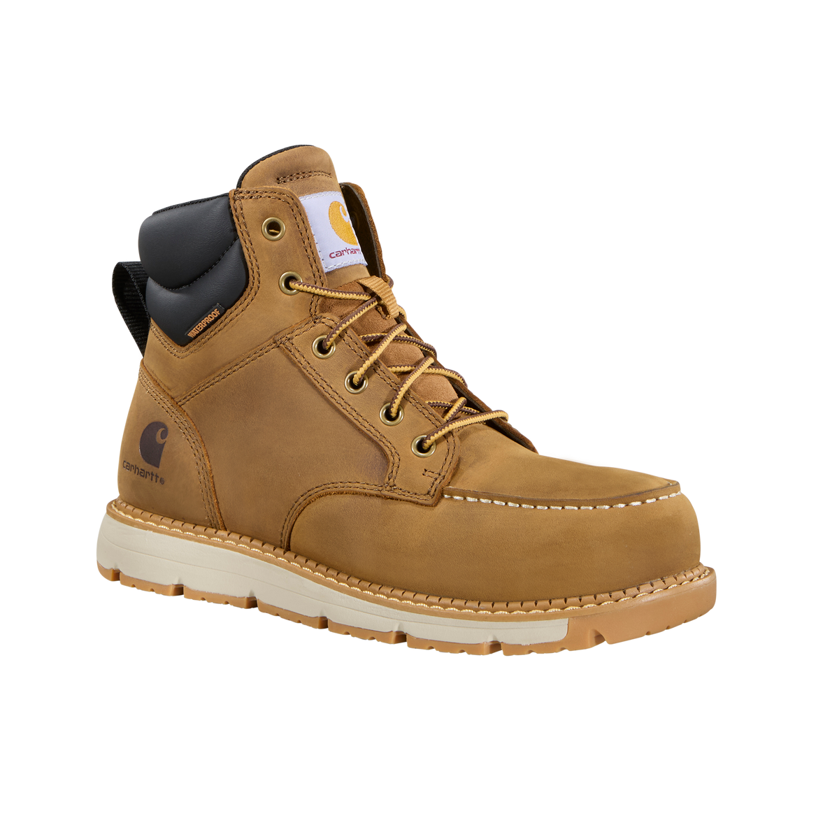Carhartt Women's Millbrook 6" Nano Toe Waterproof Wedge Work Boot- Brown - FM6444-W 6 / Medium / Brown - Overlook Boots