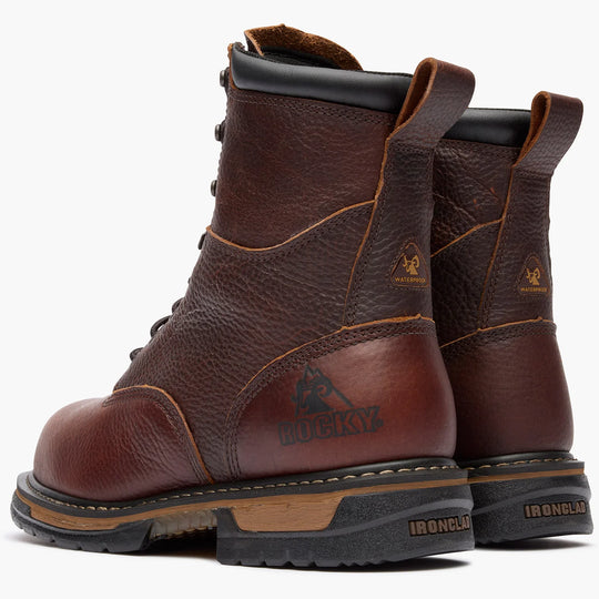 Rocky Men's Ironclad 8" Steel Toe Waterproof Work Boot - Brown - FQ0006693 - Overlook Boots