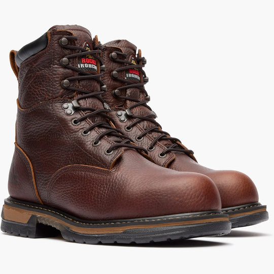 Rocky Men's Ironclad 8" Steel Toe Waterproof Work Boot - Brown - FQ0006693 - Overlook Boots