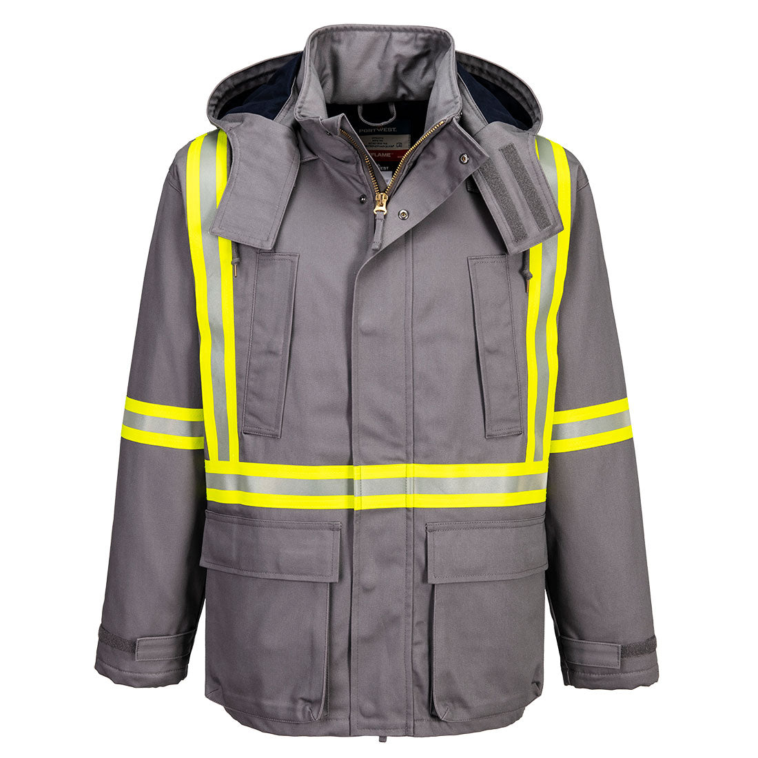 Portwest Bizflame Work Insulated FR Parka - Gray - FR610 Small / Grey - Overlook Boots