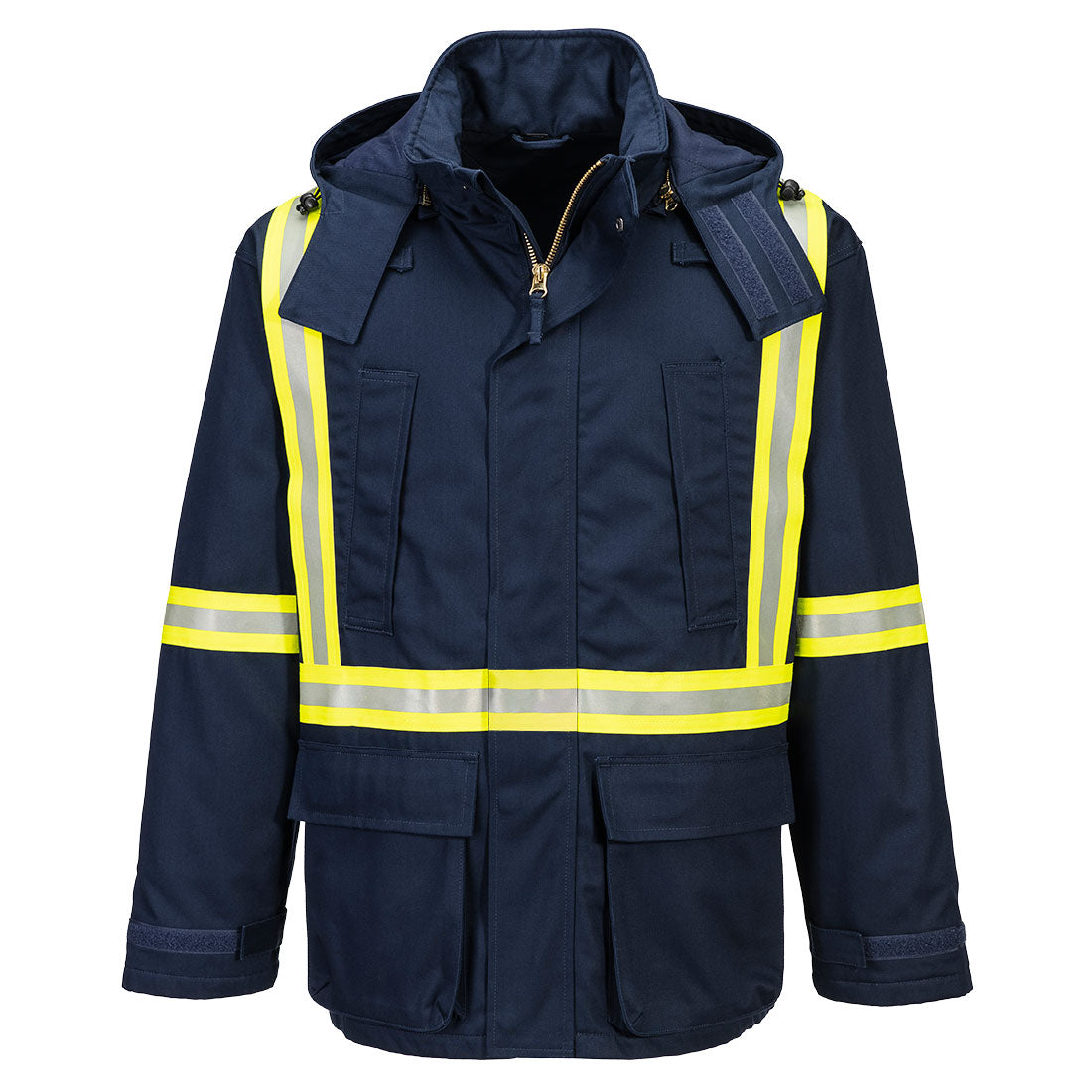 Portwest Bizflame Work Insulated FR Parka - Navy - FR610 Small / Blue / Navy - Overlook Boots