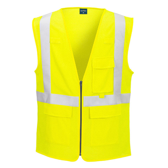 Portwest Modaflame Hi-Vis Class 2 FR Mesh Vest - Yellow - FR611 Medium / Yellow - Overlook Boots