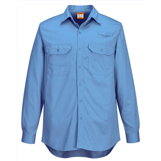 Portwest Portflame+ Work Vented FR Shirt - Lake - FR705 Small / Blue / Navy - Overlook Boots