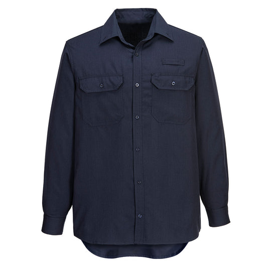 Portwest Portflame+ Work Vented FR Shirt - Navy - FR705 Small / Blue / Navy - Overlook Boots