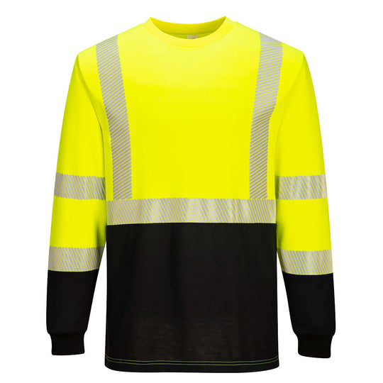 Portwest Modaflame Knit Hi-Vis Two Tone FR Crew - Yellow/Black - FR709 Small / Yellow - Overlook Boots