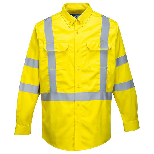 Portwest Bizflame 88/12 Hi-Vis FR Shirt - Yellow - FR95 Small / Yellow - Overlook Boots