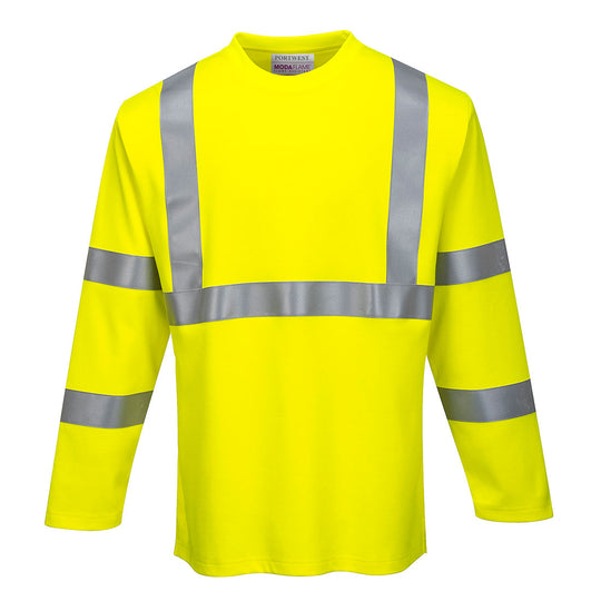 Portwest Modaflame Knit Hi-Vis FR Long Sleeve T-Shirt - Yellow - FR96 Small / Yellow - Overlook Boots
