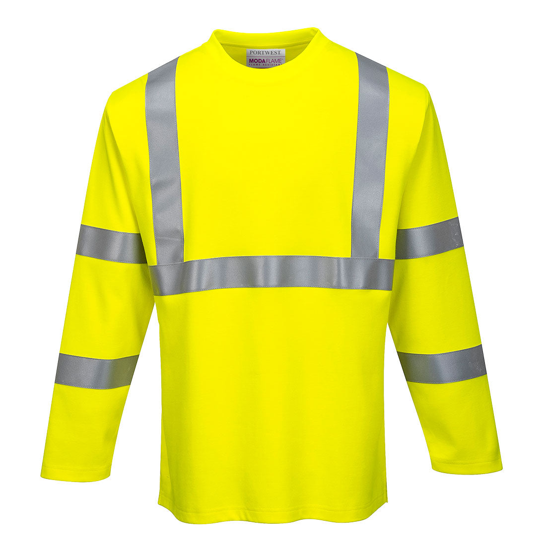 Portwest Modaflame Knit Hi-Vis FR Long Sleeve T-Shirt - Yellow - FR96 Small / Yellow - Overlook Boots