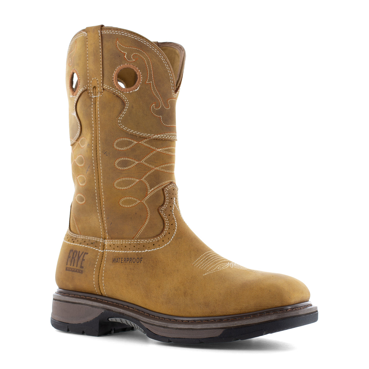 Frye Supply Men's Crafted 10" Steel Toe Waterproof Western Work Boot - Tan - FR40103 6 / Medium / Tan - Overlook Boots