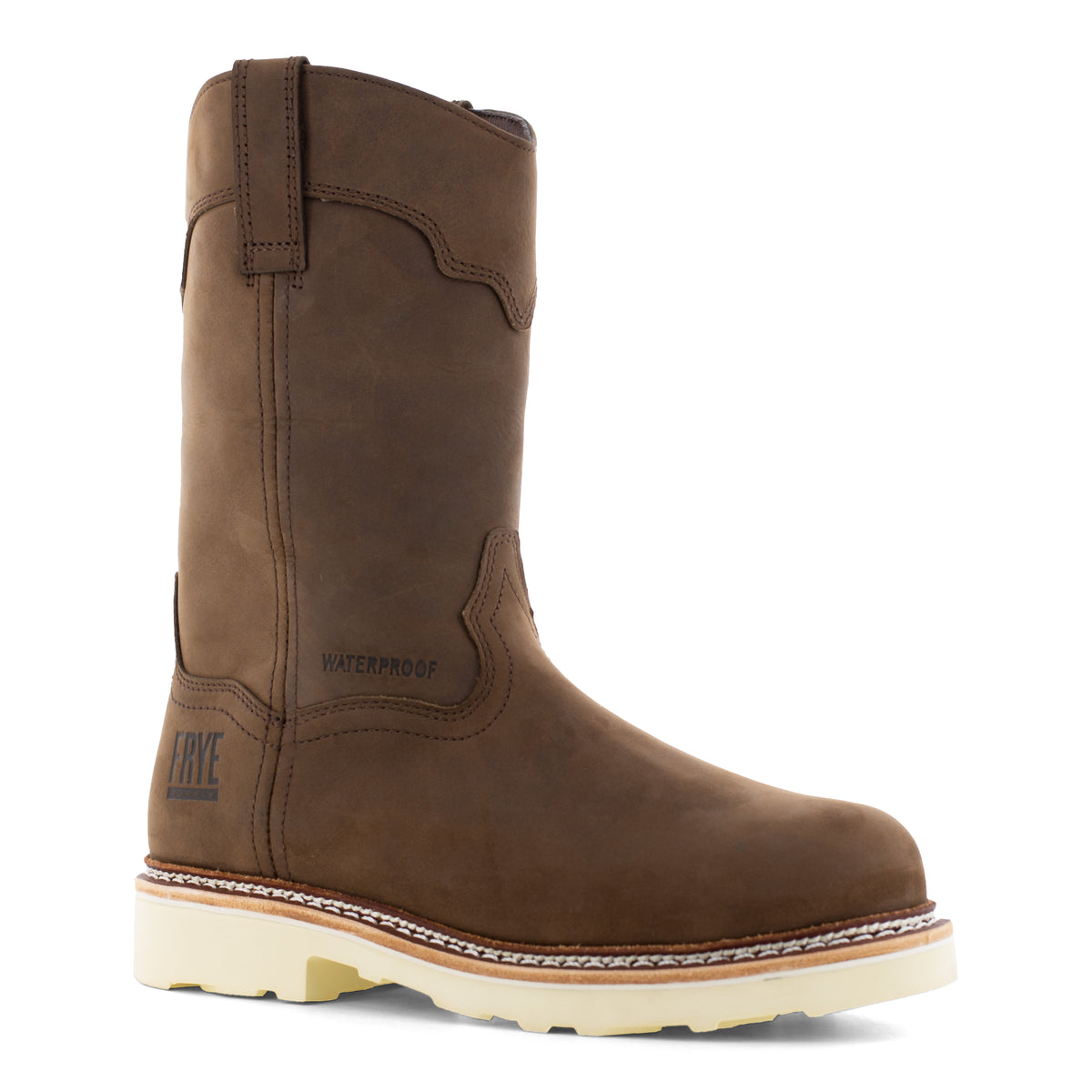 Frye Supply Men's Crafted Steel Toe Waterproof Wellington Work Boot - Brown - FR40303 6 / Medium / Dark Brown - Overlook Boots
