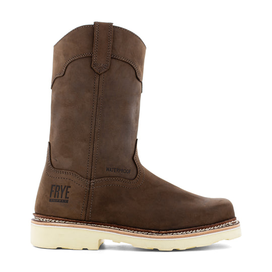 Frye Supply Men's Crafted 10" Steel Toe Waterproof Wellington Work Boot - Brown - FR40304 - Overlook Boots