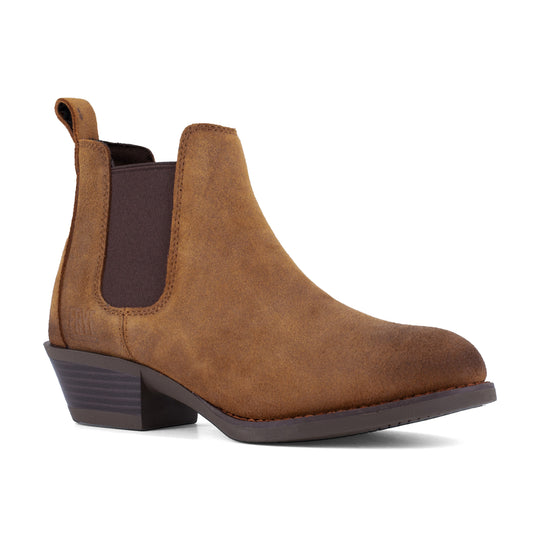 Frye Supply Women's Safety Crafted Steel Toe Chelsea Work Boot - Brown - FR40502F 6 / Medium / Dark Brown - Overlook Boots