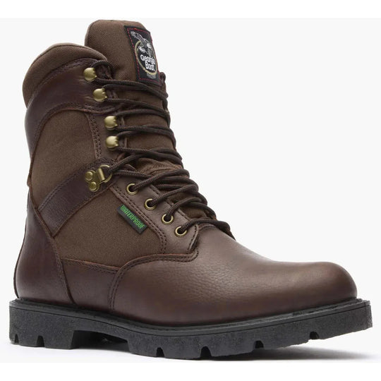 Georgia Men's Homeland 8" Soft Toe Waterproof Work Boot - Brown - G108 8 / Medium / Brown - Overlook Boots
