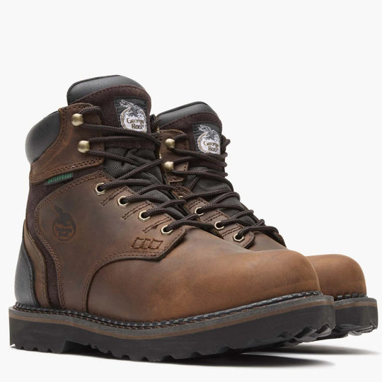 Georgia Men's Brookville 6" Steel Toe Waterproof Work Boot - Brown - G7334 - Overlook Boots