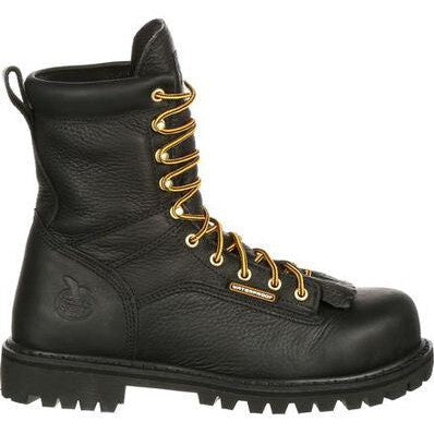 Georgia Men's Lace To Toe 8" Waterproof Work Boot - Black - G8010 - Overlook Boots
