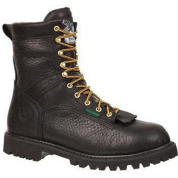Georgia Men's Lace To Toe 8" Waterproof Work Boot - Black - G8010 8 / Medium / Black - Overlook Boots