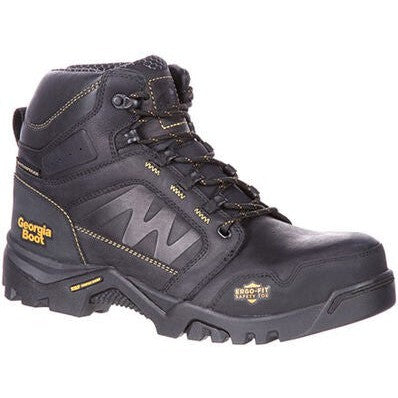 Georgia Men's Amplitude 6" Composite Toe Waterproof Work Boot- Black- GB00130 8 / Medium / Black - Overlook Boots