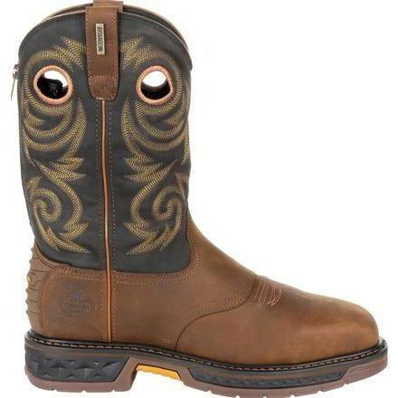 Georgia Men's Carbo-Tec Lightweight 11" Steel Toe Waterproof Western Work Boot -Brown- GB00267 - Overlook Boots